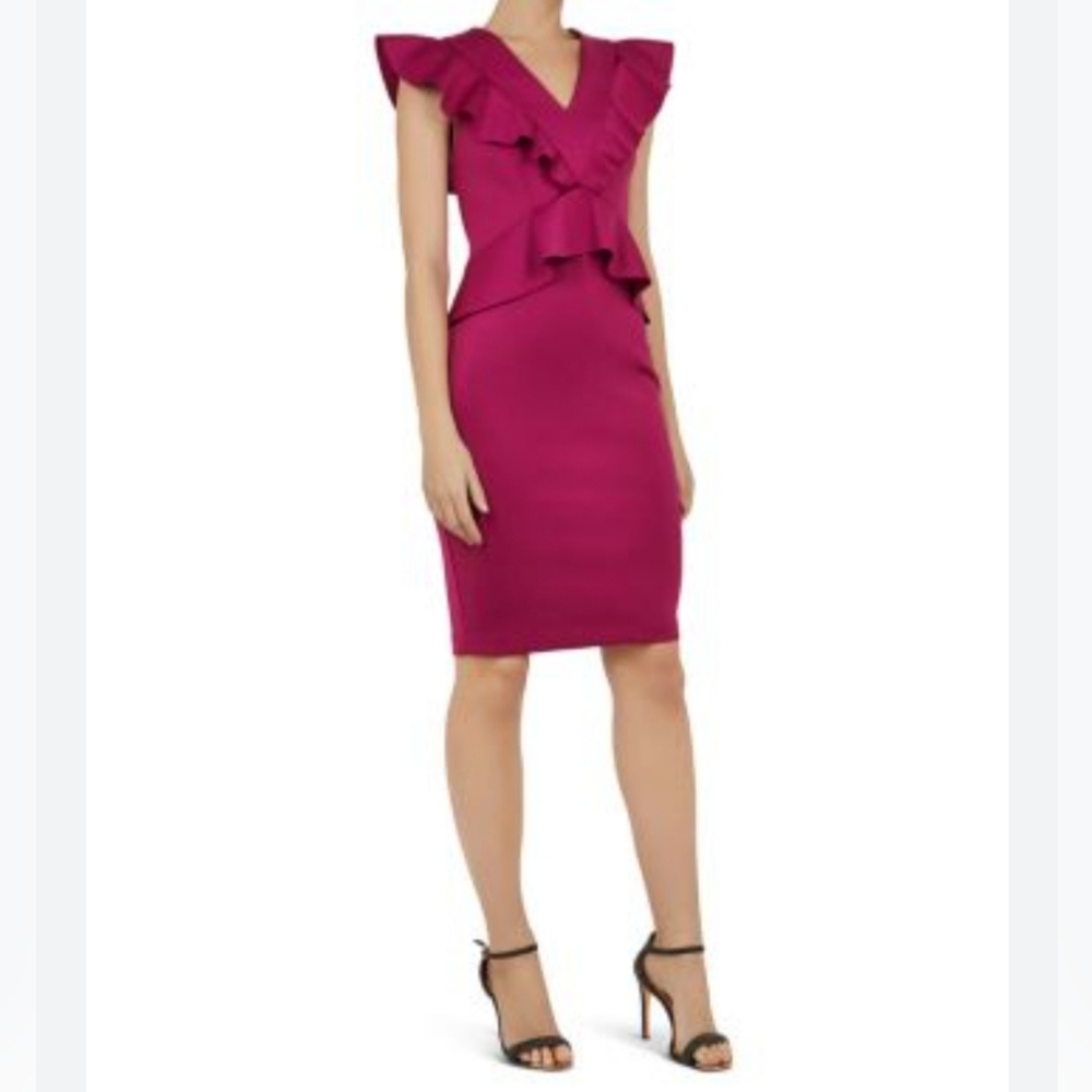 Ted Baker London Alair Ruffle Peplum Pink. Ted Size: 3 US Medium.